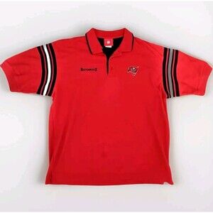 Vintage Tampa Bay Buccaneeers Polo Shirt Adult XLarge Red Black White NFL